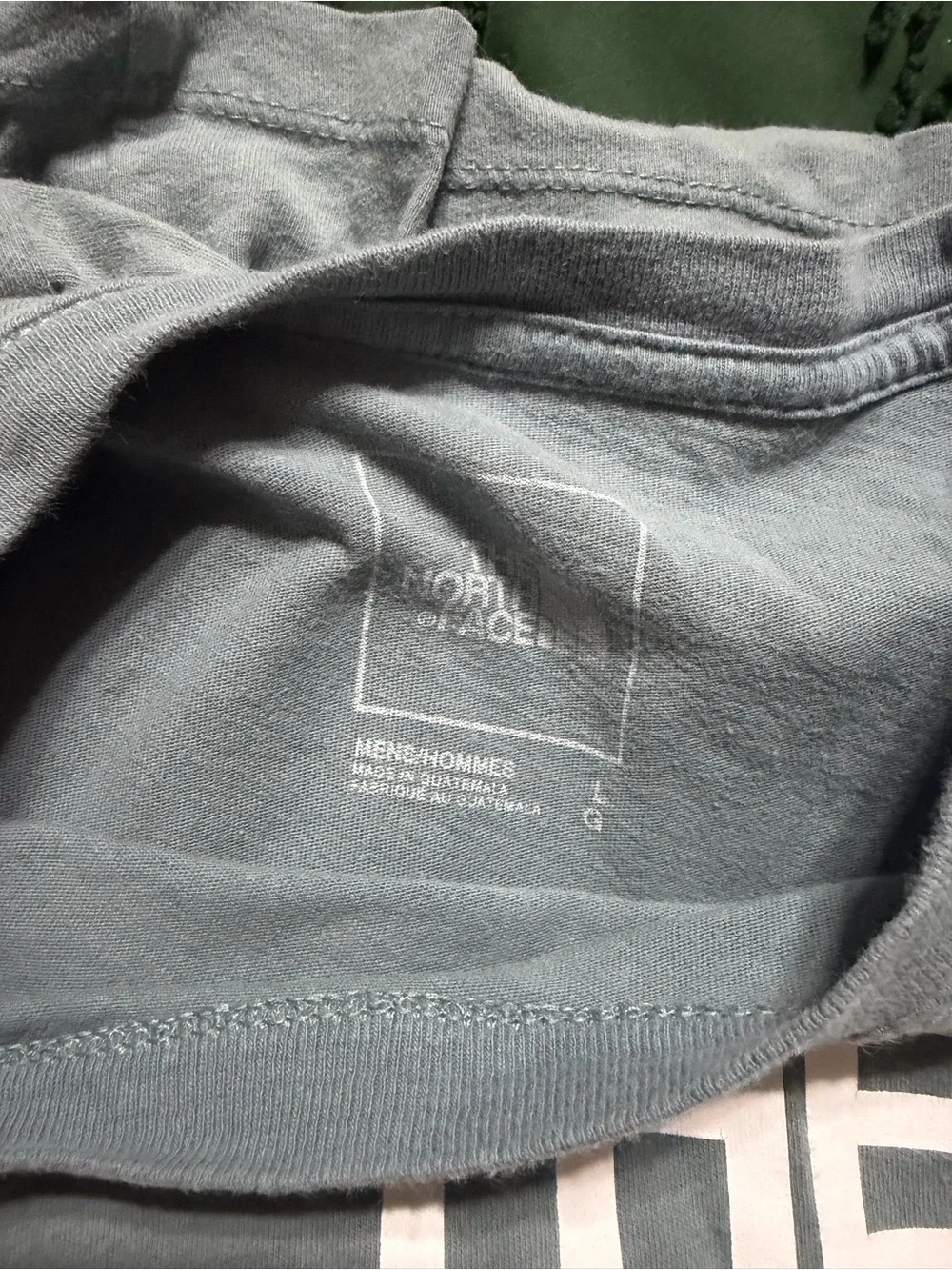 The North Face Men’s Short Sleeve Logo Tee in Slate Green with White Graphic